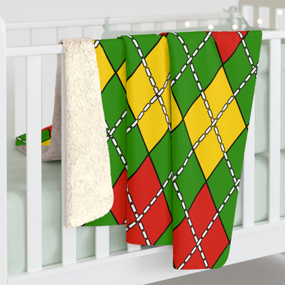 Benin Retro Argyle Blanket Throw