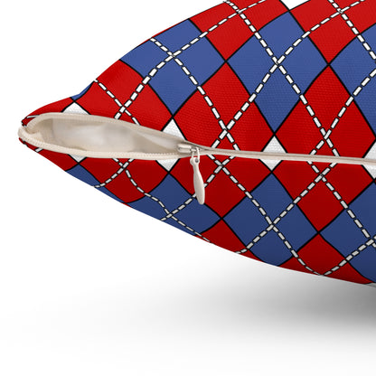 Democratic Peoples Republic Of Korea Retro Argyle Cushion Pillow