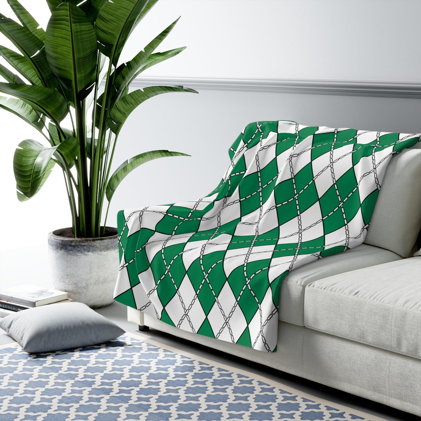 Nigeria Retro Argyle Blanket Throw