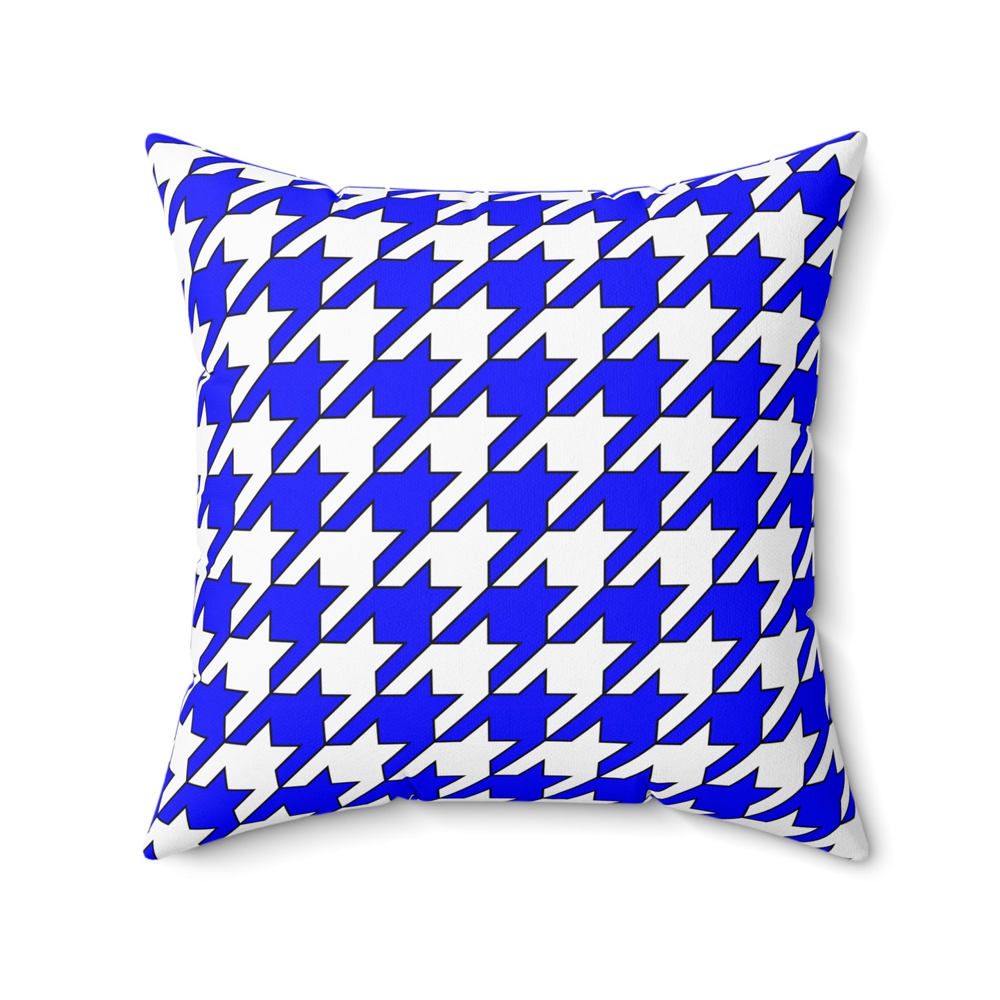 Blue, White Retro Houndstooth Cushion Pillow