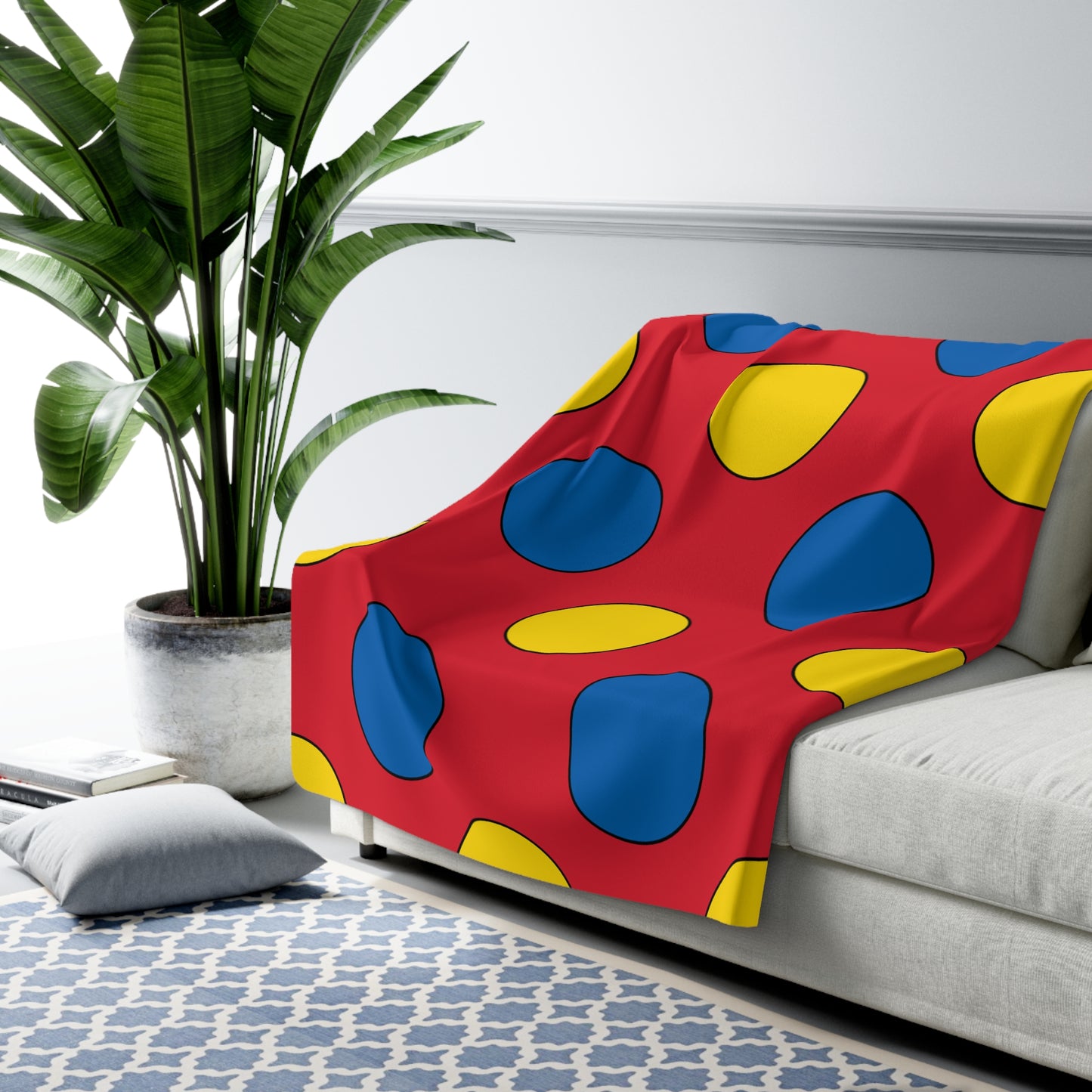 Mongolia Retro Polka Dots Blanket Throw
