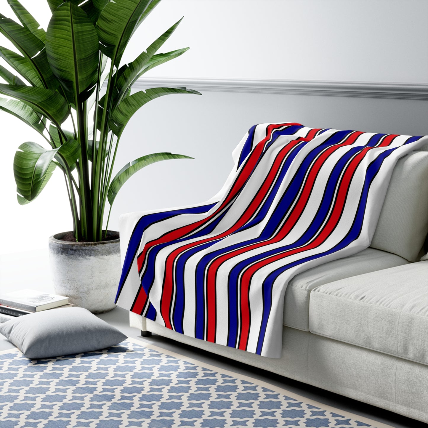 Saint Barthelemy Retro Stripes Blanket Throw