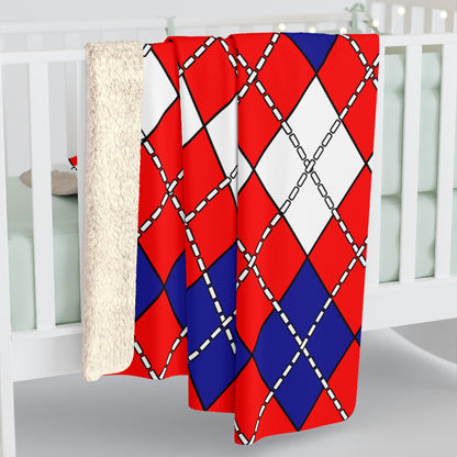 Croatia Retro Argyle Blanket Throw