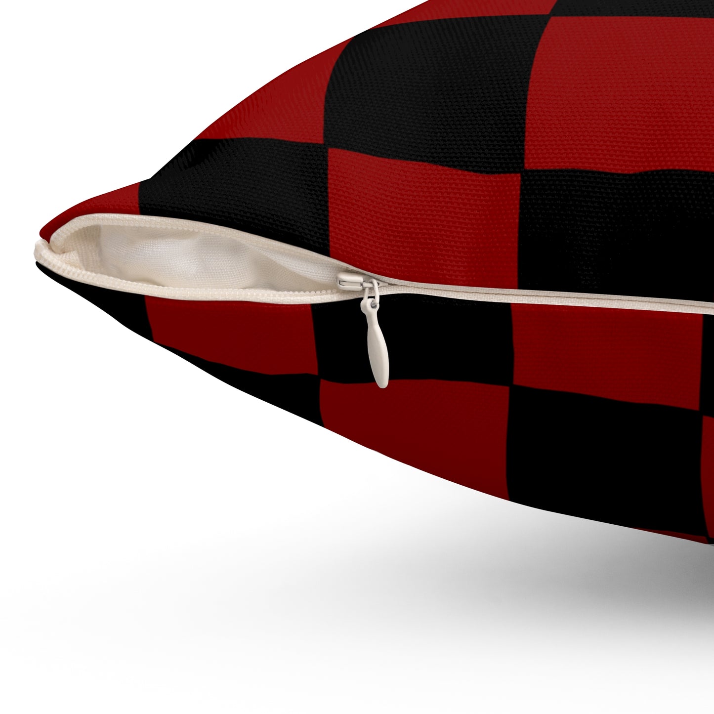Dark Red, Black Retro Check Cushion Pillow