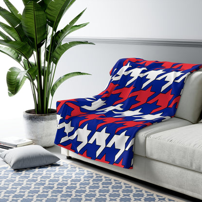 French Southern Territories Retro Houndstooth Blanket Throw