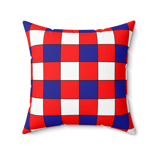 Croatia Retro Check Cushion Pillow