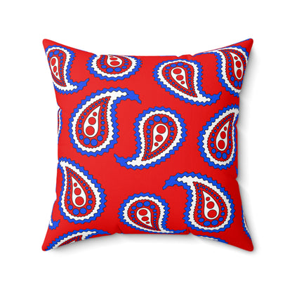 Puerto Rico Retro Paisley Cushion Pillow