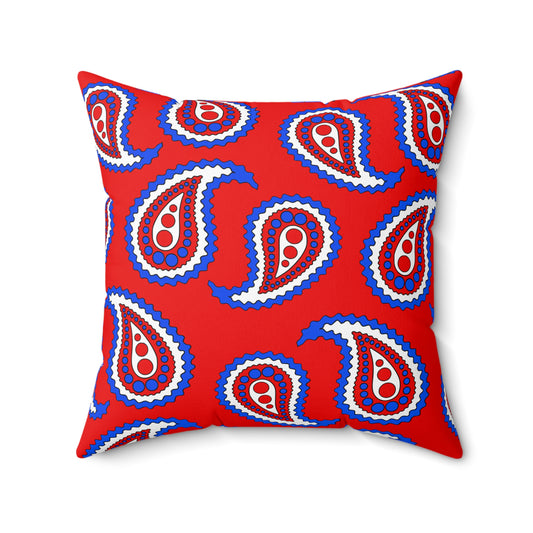 Puerto Rico Retro Paisley Cushion Pillow