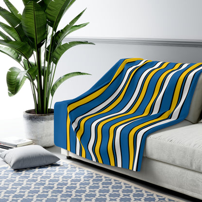Canary Islands Retro Stripes Blanket Throw