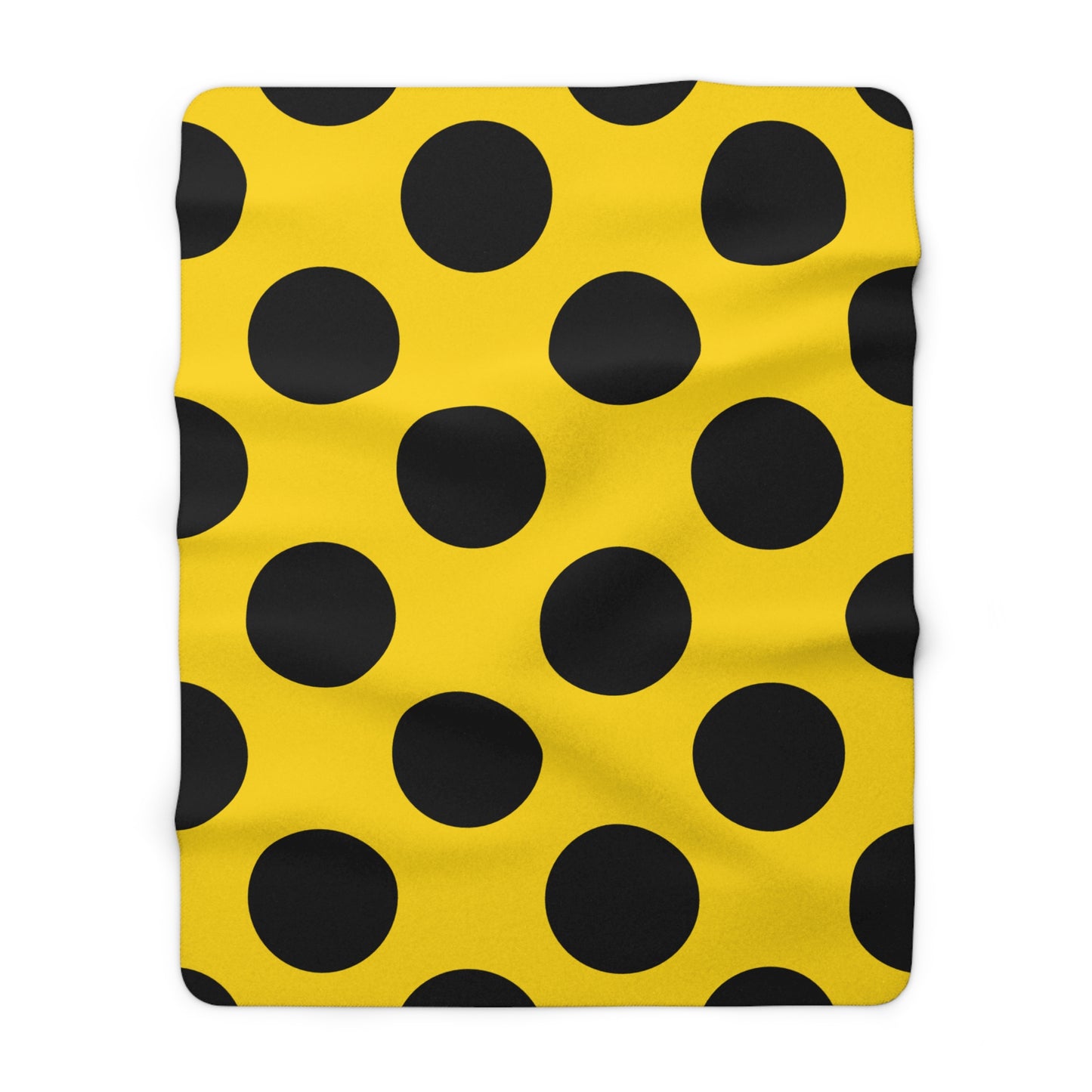 Gold, Black Retro Polka Dots Blanket Throw