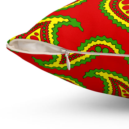Burkina Faso Retro Paisley Cushion Pillow