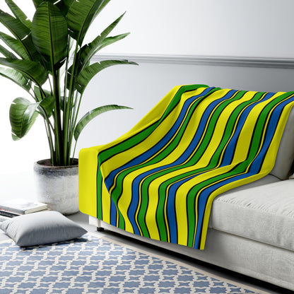 Saint Vincent And The Grenadines Retro Stripes Blanket Throw