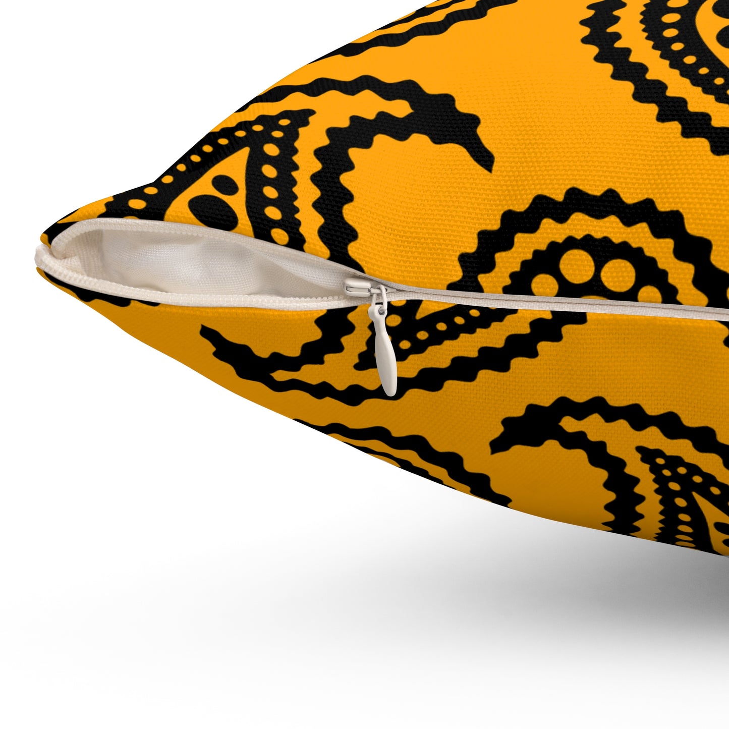 Orange, Black Retro Paisley Cushion Pillow