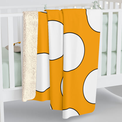 Orange, White Retro Polka Dots Blanket Throw