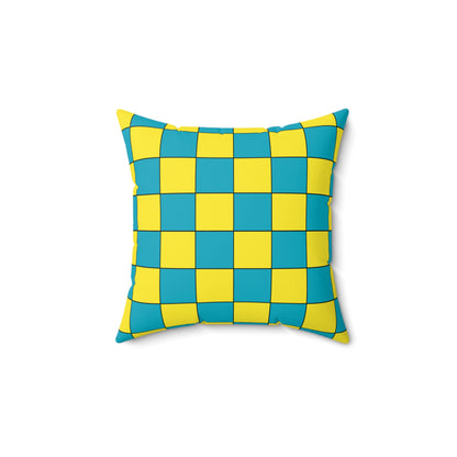 Kazakhstan Retro Check Cushion Pillow