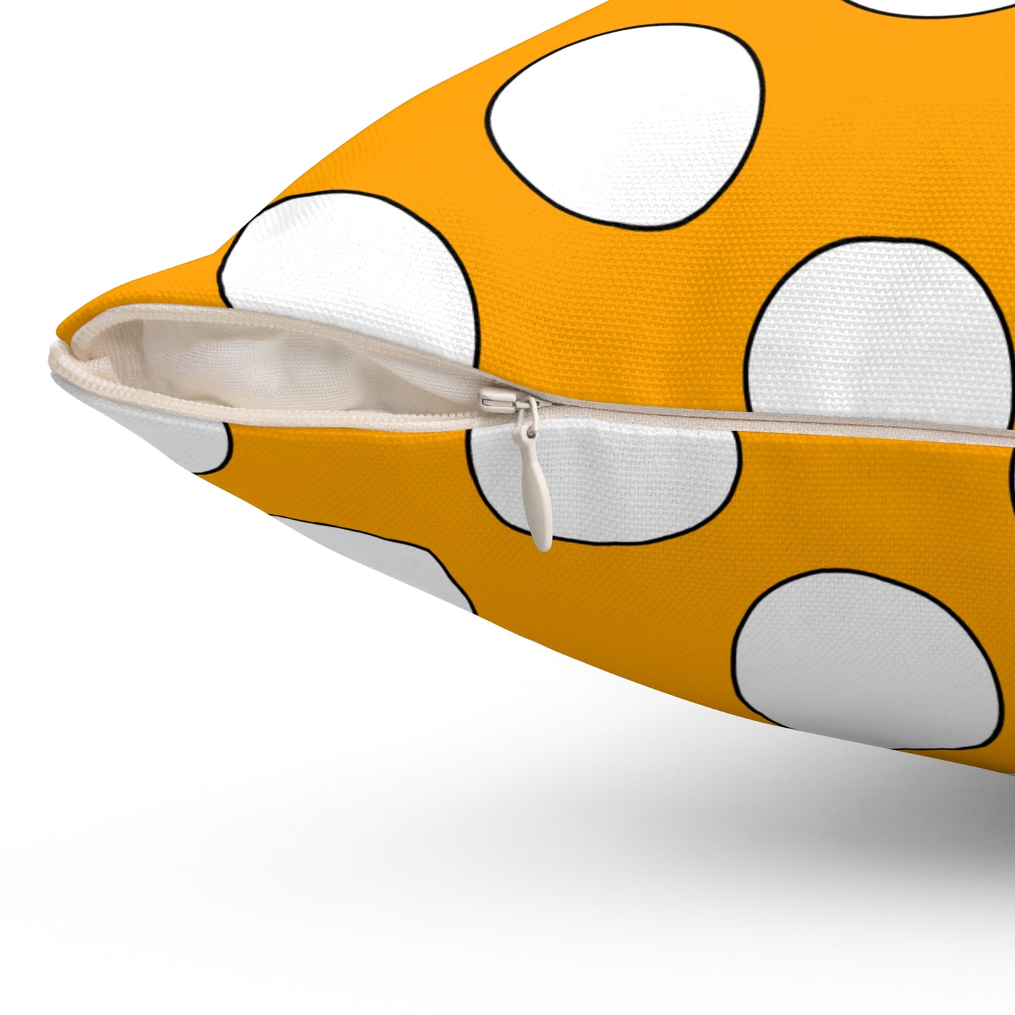 Orange, White Retro Polka Dots Cushion Pillow