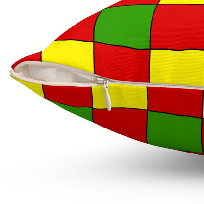 Burkina Faso Retro Check Cushion Pillow