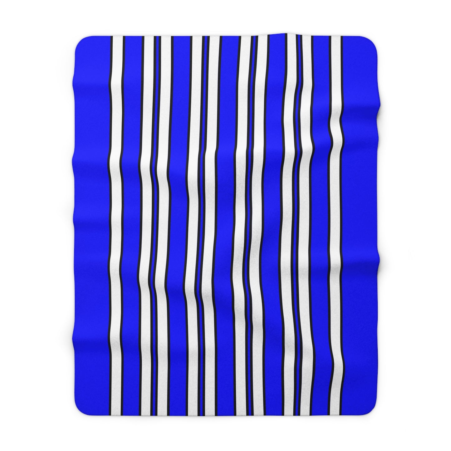 Blue, White Retro Stripes Blanket Throw