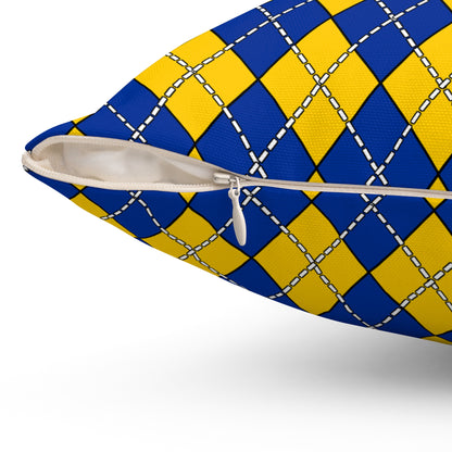 European Union Retro Argyle Cushion Pillow