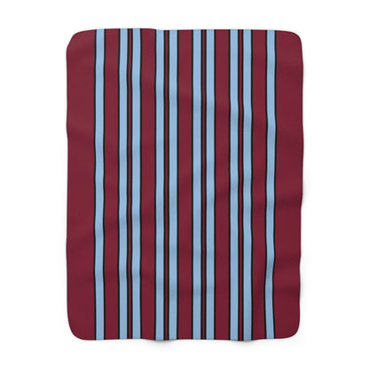 Claret, Blue Retro Stripe Blanket Throw