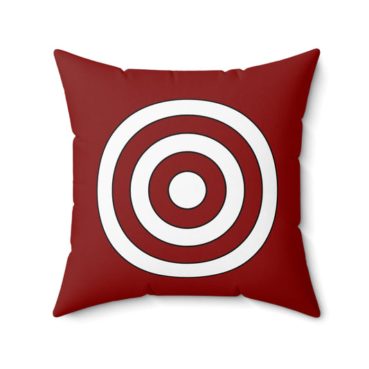 Dark Red, White Retro Target Cushion Pillow