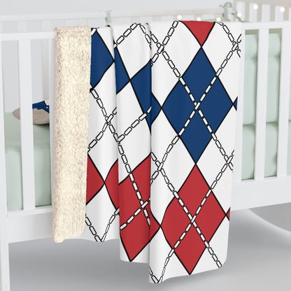 Serbia Retro Argyle Blanket Throw