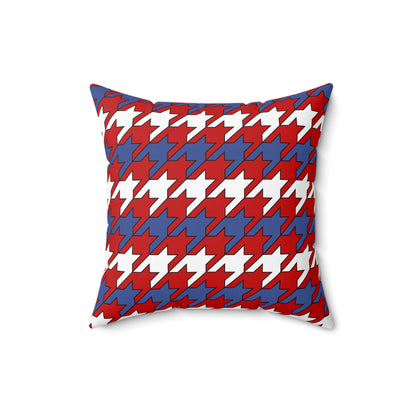 Democratic Peoples Republic Of Korea Retro Houndstooth Cushion Pillow