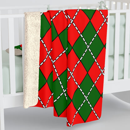 Portugal Retro Argyle Blanket Throw
