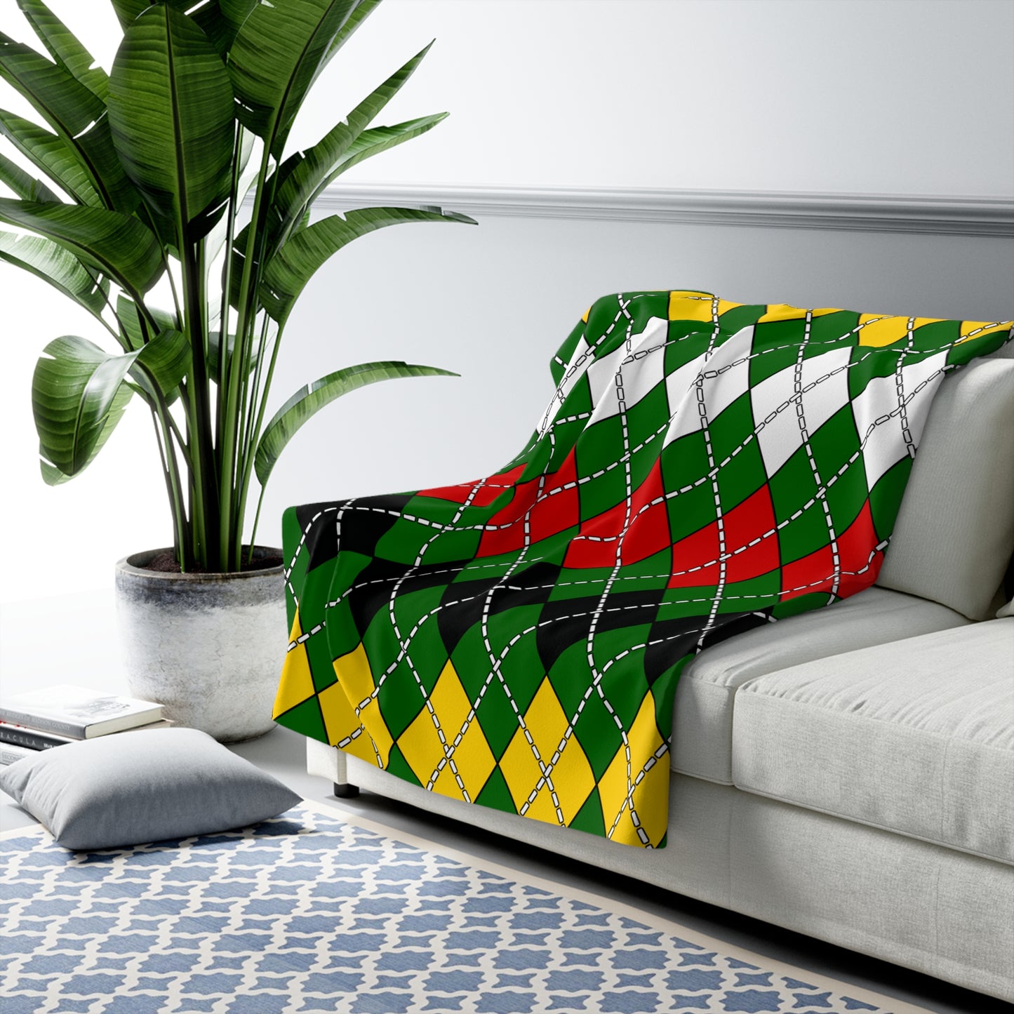Zimbabwe Retro Argyle Blanket Throw