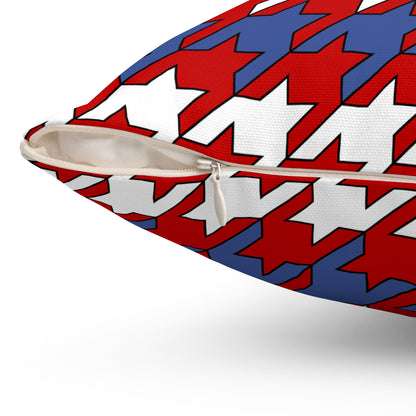 Democratic Peoples Republic Of Korea Retro Houndstooth Cushion Pillow