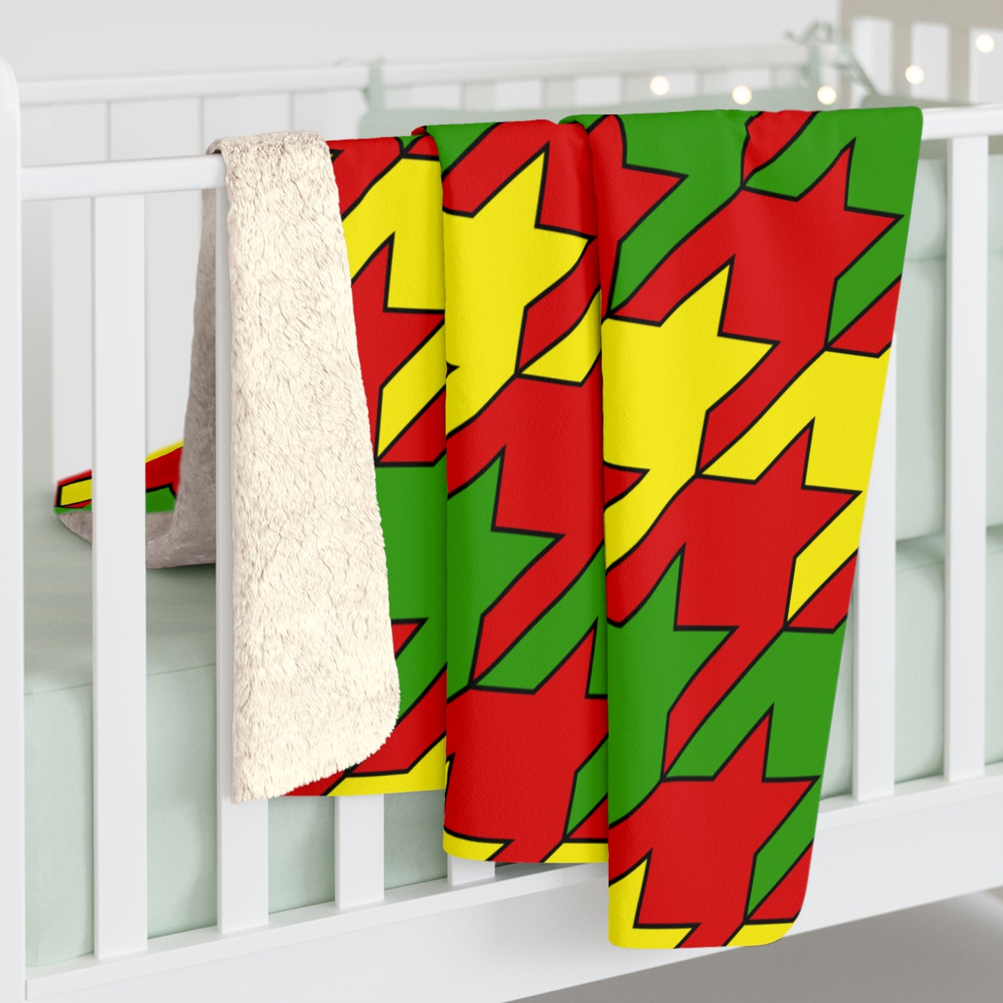 Burkina Faso Retro Houndstooth Blanket Throw