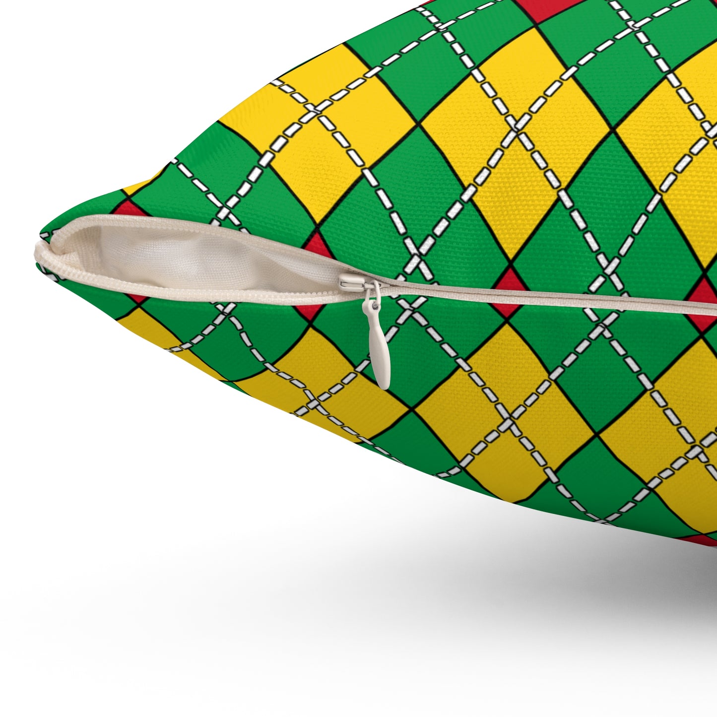 Guinea Bissau Retro Argyle Cushion Pillow
