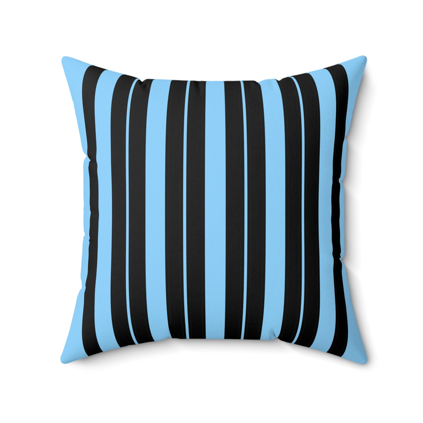 Light Blue, Black Retro Stripes Cushion Pillow