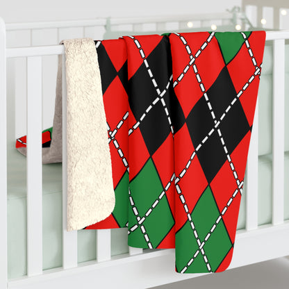 Malawi Retro Argyle Blanket Throw
