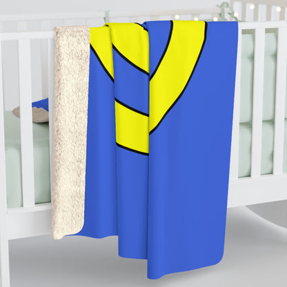 Royal Blue, Yellow Retro Target Blanket Throw