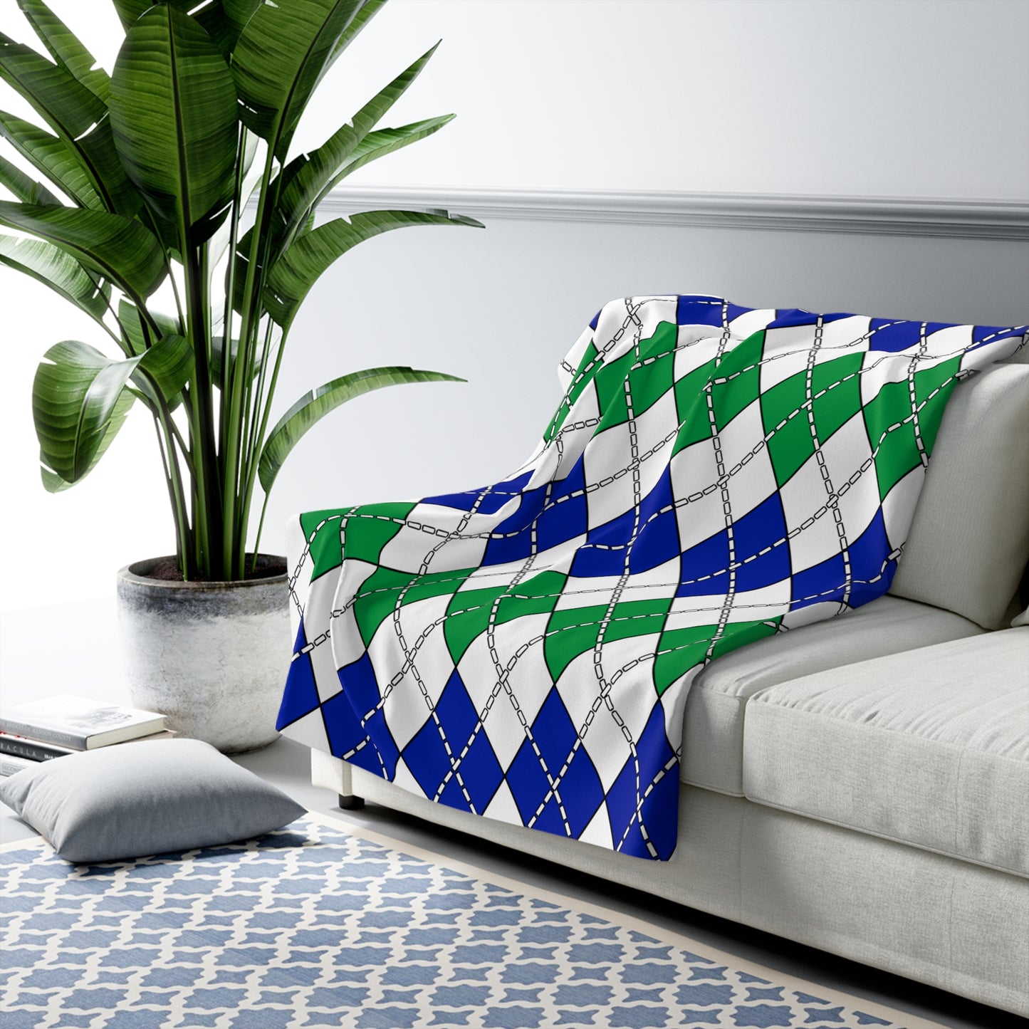 Lesotho Retro Argyle Blanket Throw