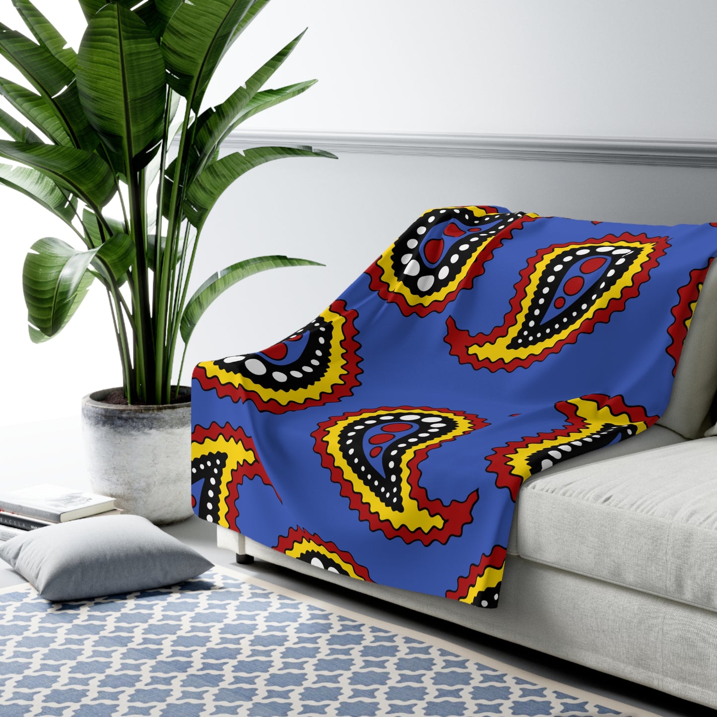 Eswatini Retro Paisley Blanket Throw