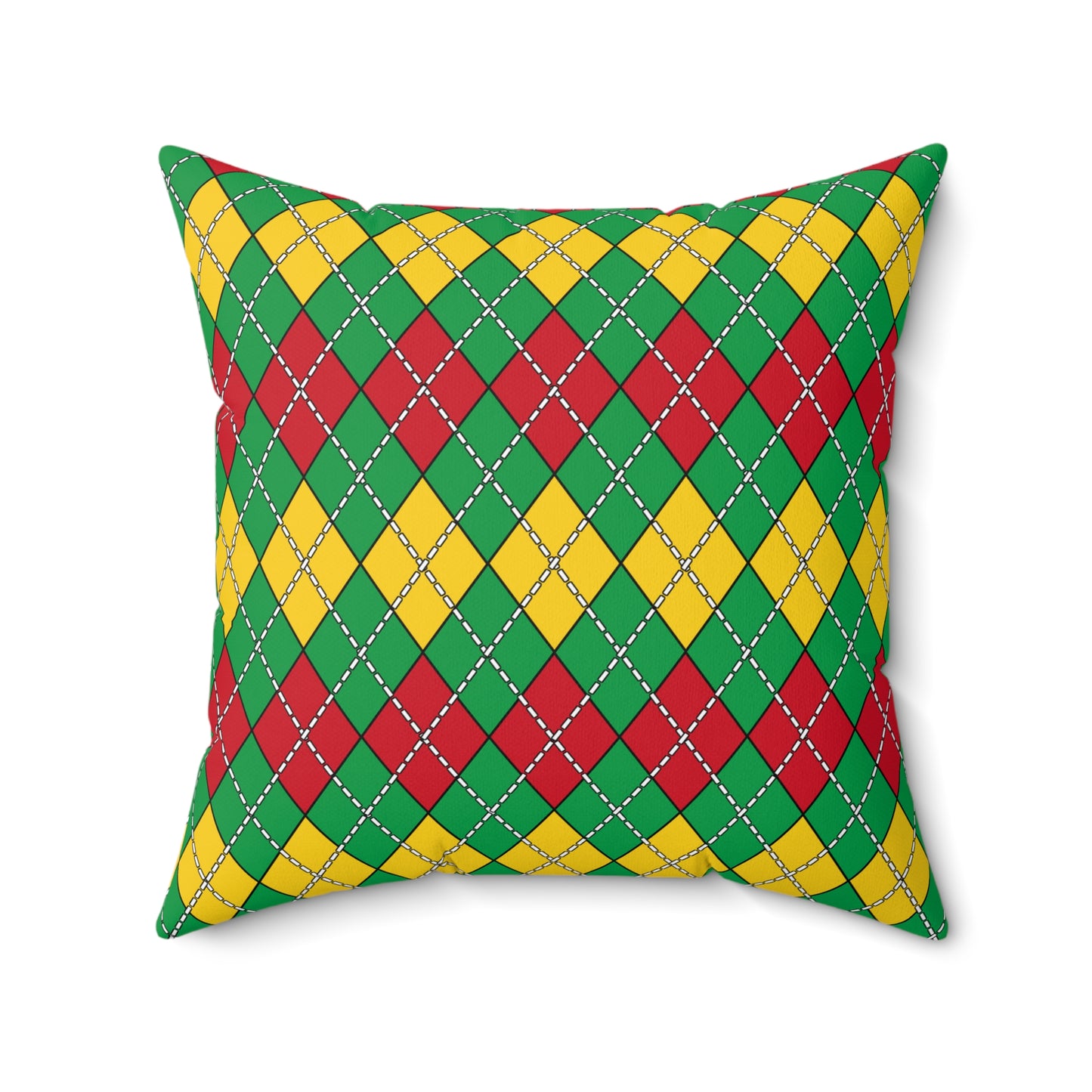 Guinea Bissau Retro Argyle Cushion Pillow