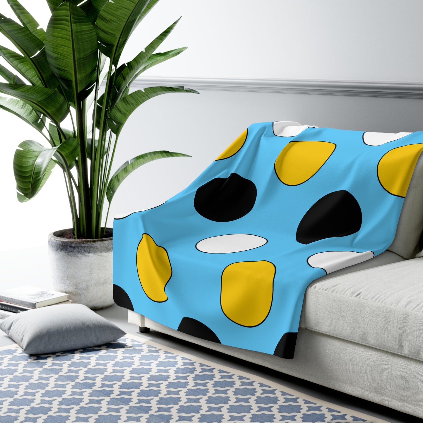 Saint Lucia Retro Polka Dots Blanket Throw