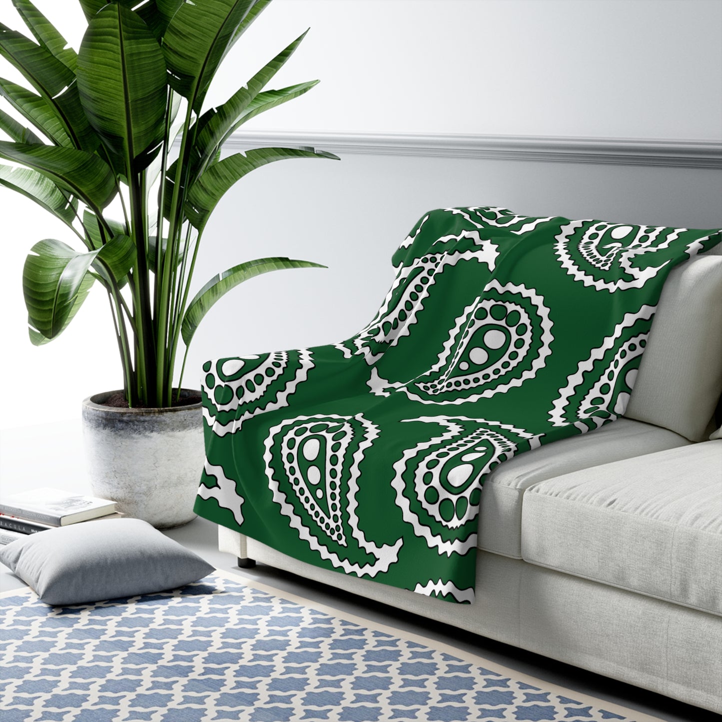 Saudi Arabia Retro Paisley Blanket Throw