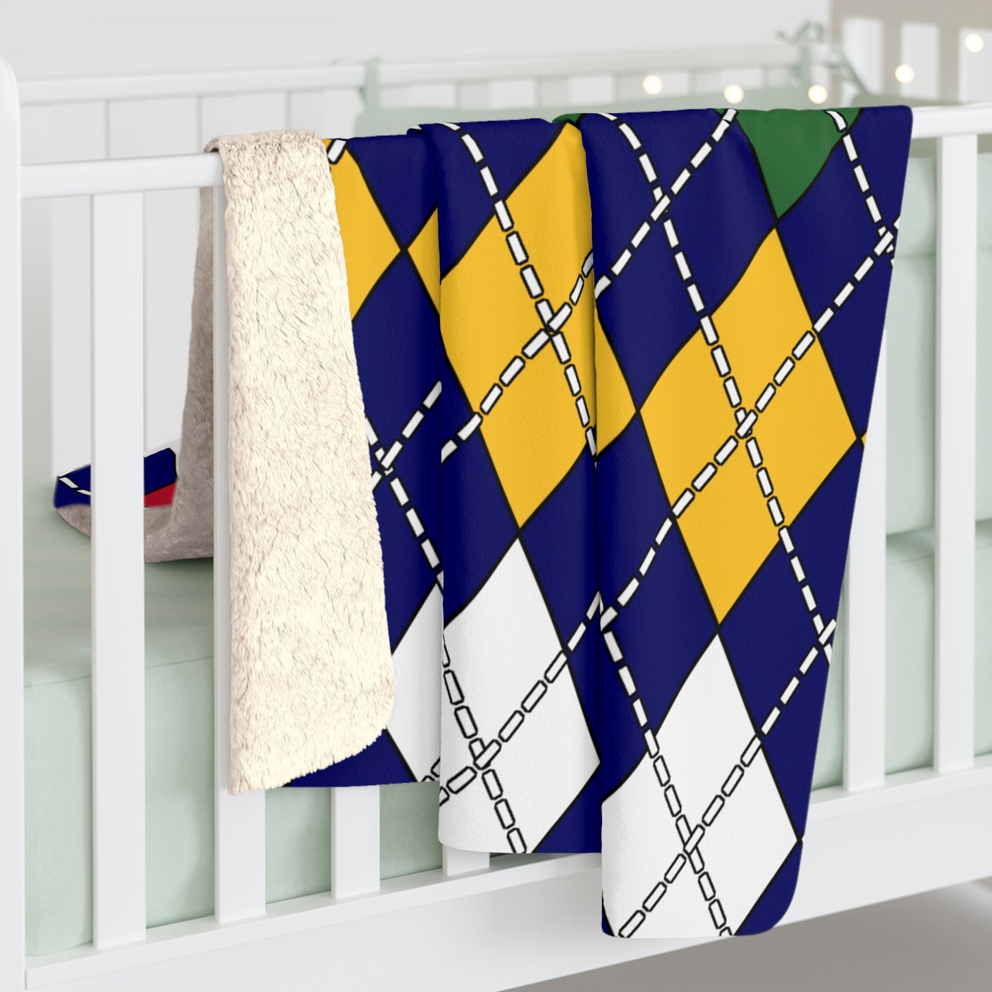 British Virgin Islands Retro Argyle Blanket Throw