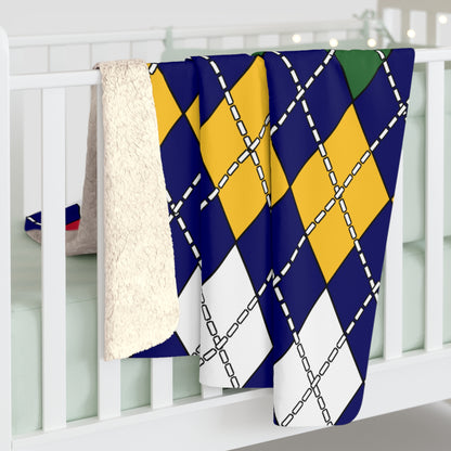 British Virgin Islands Retro Argyle Blanket Throw