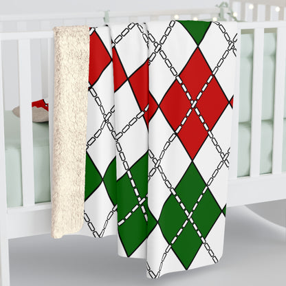 Tajikistan Retro Argyle Blanket Throw