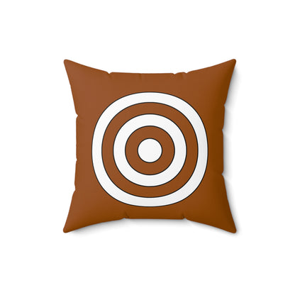 Brown, White Retro Target Cushion Pillow