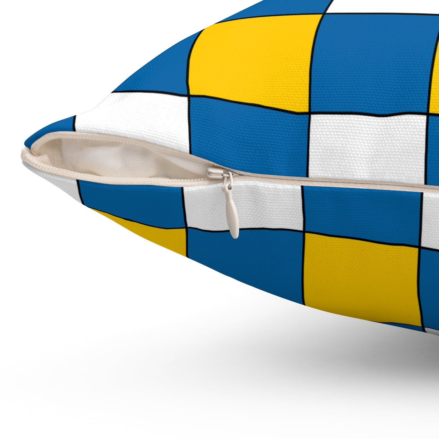 Canary Islands Retro Check Cushion Pillow