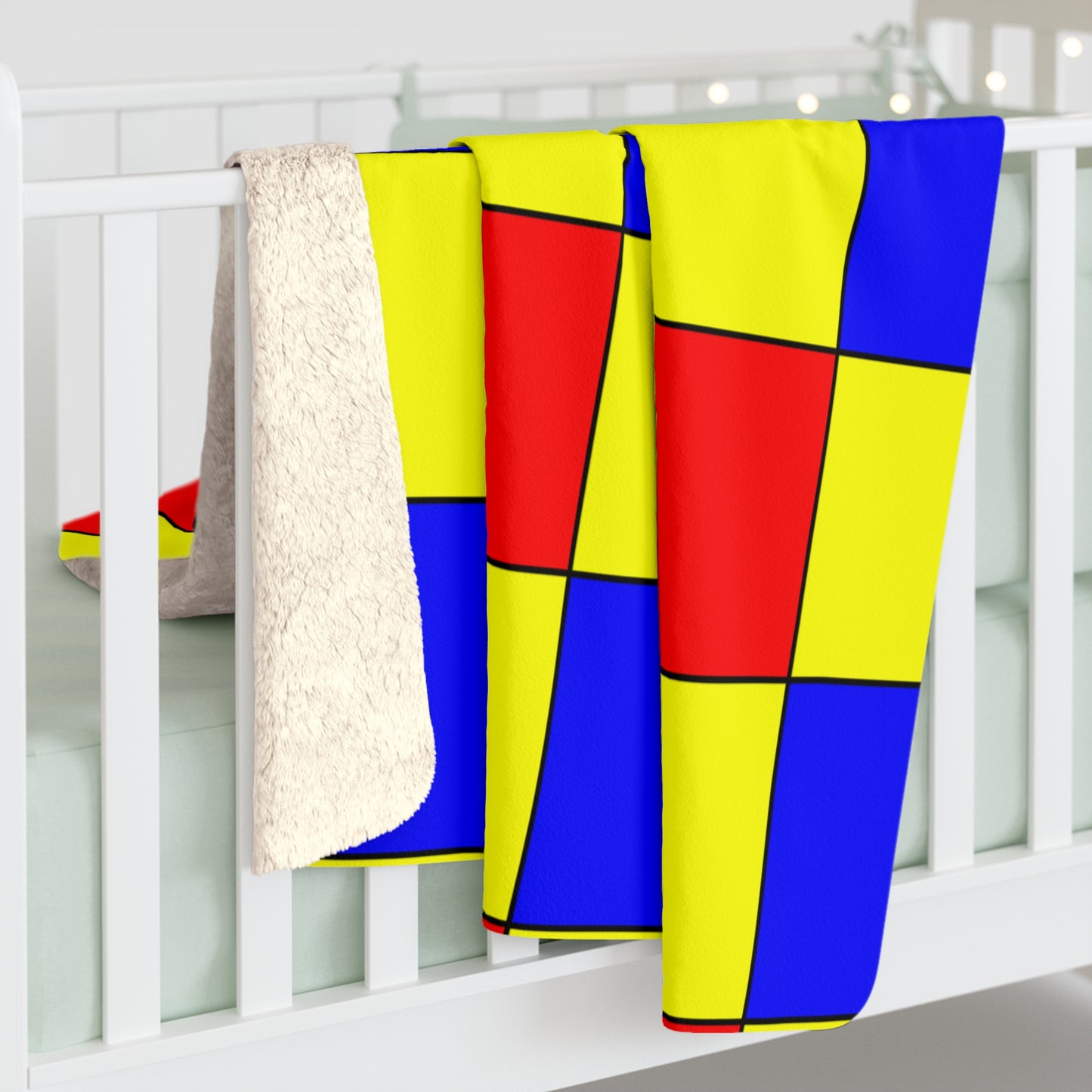 Yellow, Blue, Red Retro Check Blanket Throw