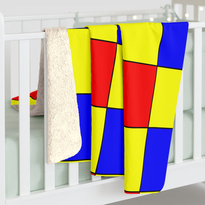 Yellow, Blue, Red Retro Check Blanket Throw
