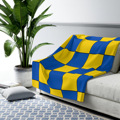 Ukraine Retro Check Blanket Throw