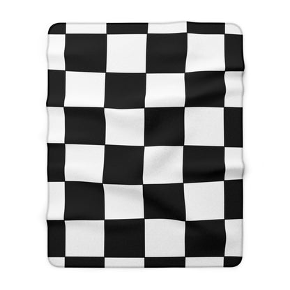 Black, White Retro Check Blanket Throw