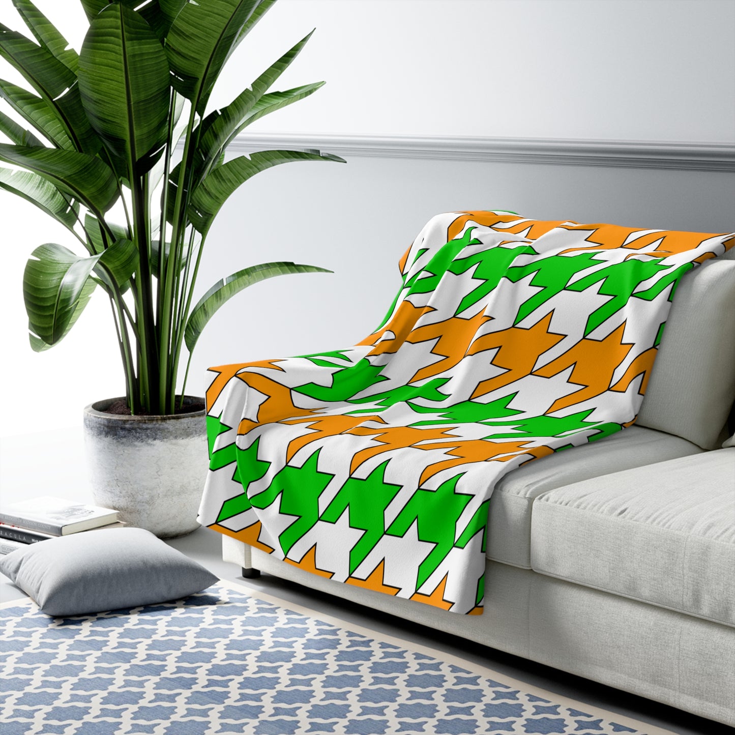Cote Divoire Retro Houndstooth Blanket Throw